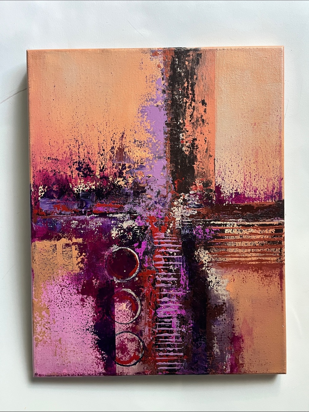 11x14 Purple Abstract Wall Art | Original Acrylic Painting One-of-one